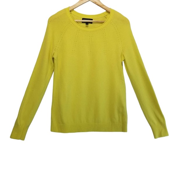 Banana Republic Sweaters - Banana Republic Yellow Merino Wool Cashmere Italian Yarn Sweater Size Small